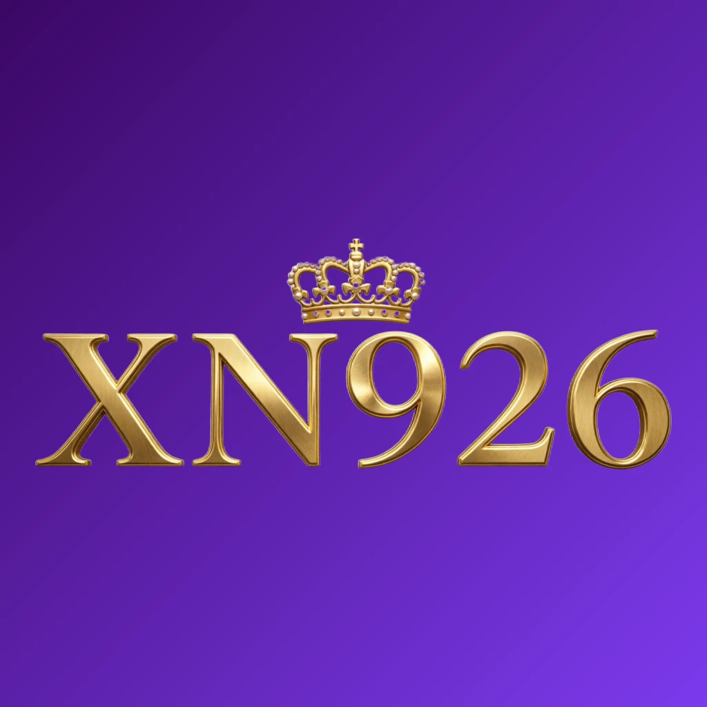 XN926 luxury brand logo with a gold metallic crown above the letters, featuring a royal design on a transparent background in a wide horizontal rectangular format